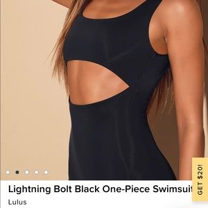 Lulus Black One-Piece Swimsuit Medium